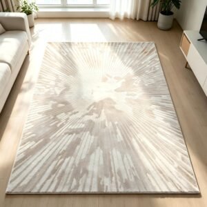 Hand‑Tufted Abstract Radial Burst Rug