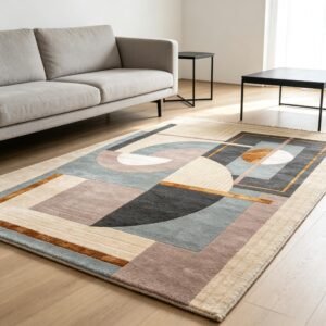 Hand‑Tufted Mid‑Century Abstract Geometric Rug