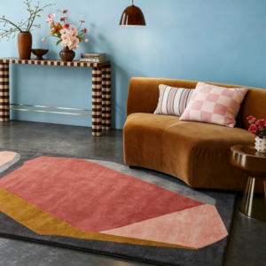 Abstract Color-Block Hand-Tufted Wool Rug