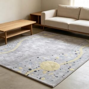 Hand‑Tufted Abstract Terrazzo‑Style Art Rug