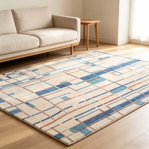 Hand‑Tufted Abstract Grid Geometric Rug